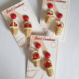 Floral Basket Earrings
