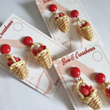 Floral Basket Earrings