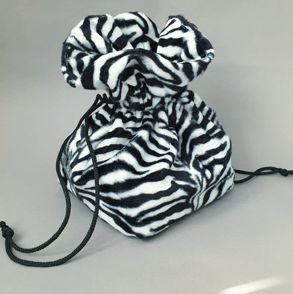 Lulu Square drawstring bag - Zebra Print *SPRING FLASH SALE!* 2nd's Quality - Bow & Crossbones LTD