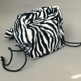 Lulu Square drawstring bag - Zebra Print *SPRING FLASH SALE!* 2nd's Quality - Bow & Crossbones LTD