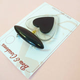 Belinda Bakelite Reproduction Love Heart Brooch - Black *SPRING FLASH SALE!* - Bow & Crossbones LTD