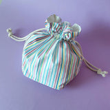 Lulu Square Drawstring Bag - Beach Stripes *SPRING FLASH SALE!* - Bow & Crossbones LTD