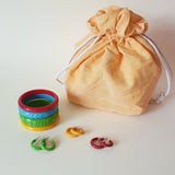 Lulu Square Drawstring Bag - Yellow Ochre *SPRING FLASH SALE!* - Bow & Crossbones LTD