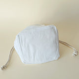 Lulu Square Drawstring Bag - White Cotton *SPRING FLASH SALE!* - Bow & Crossbones LTD