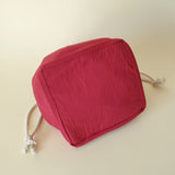 Lulu Square Drawstring Bag - Red Cotton *SPRING FLASH SALE!* - Bow & Crossbones LTD