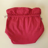 Lulu Square Drawstring Bag - Red Cotton *SPRING FLASH SALE!* - Bow & Crossbones LTD