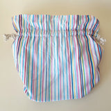 Lulu Square Drawstring Bag - Beach Stripes *SPRING FLASH SALE!* - Bow & Crossbones LTD