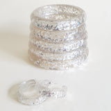 Grace Lucite Confetti Bangle - Celestial Silver *SALE!*
