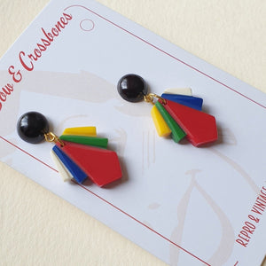 Adelaide Tini Fakelite Fan Earrings - Bow & Crossbones LTD