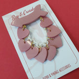 Beau Dangle Bakelite Reproduction Heart Brooch - Dusty Pink * SALE!* - Bow & Crossbones LTD