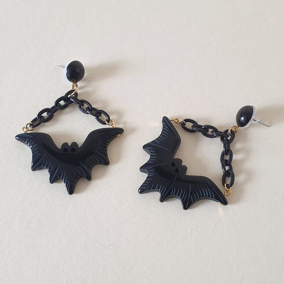 Bertie Bat Earrings - Black - Bow & Crossbones LTD