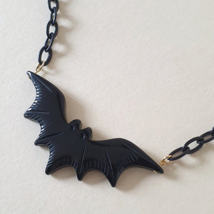 Bertie Bat Necklace - Black - Bow & Crossbones LTD