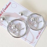 Bonny Anne Skull Hoop Earrings - More Colours - Bow & Crossbones LTD