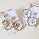 Bonny Anne Skull Hoop Earrings - More Colours - Bow & Crossbones LTD