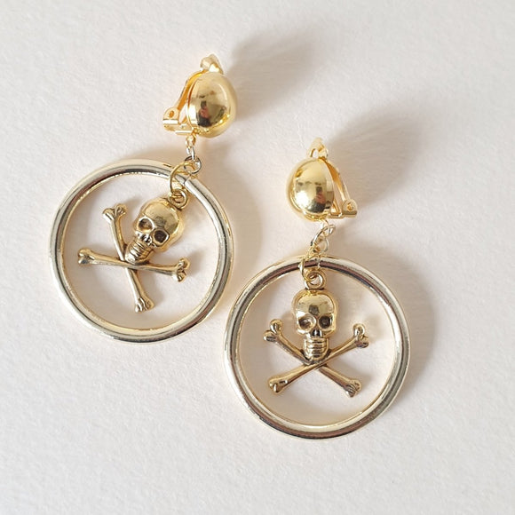 Bonny Anne Skull Hoop Earrings - More Colours - Bow & Crossbones LTD