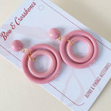 DOT Double Hoops - Baby Pink * SALE! * - Bow & Crossbones LTD