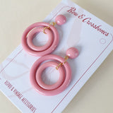DOT Double Hoops - Baby Pink * SALE! * - Bow & Crossbones LTD