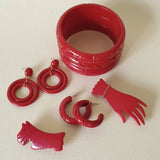 DOT Double Hoops - Cherry Red * SALE! * - Bow & Crossbones LTD
