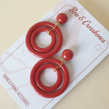 DOT Double Hoops - Cherry Red * SALE! * - Bow & Crossbones LTD