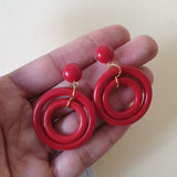 DOT Double Hoops - Cherry Red * SALE! * - Bow & Crossbones LTD