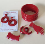 DOT Double Hoops - Cherry Red * SALE! * - Bow & Crossbones LTD