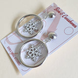 Ella Snowflake Hoop Earrings - Silver - Bow & Crossbones LTD