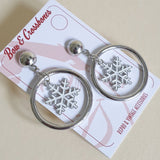 Ella Snowflake Hoop Earrings - Silver - Bow & Crossbones LTD