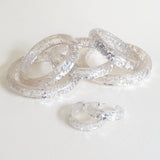 Grace Lucite Confetti Hoop Earrings - Celestial Silver - Bow & Crossbones LTD
