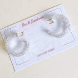 Grace Lucite Confetti Hoop Earrings - Celestial Silver - Bow & Crossbones LTD