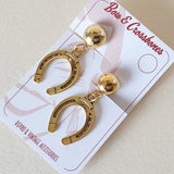 Howdy Partner Horseshoe Earrings - Gold - Bow & Crossbones LTD