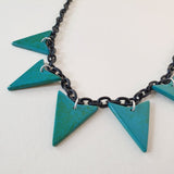 Ingrid Chevron Necklace - Marbled Teal *SALE!* - Bow & Crossbones LTD