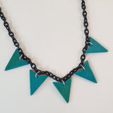 Ingrid Chevron Necklace - Marbled Teal *SALE!* - Bow & Crossbones LTD