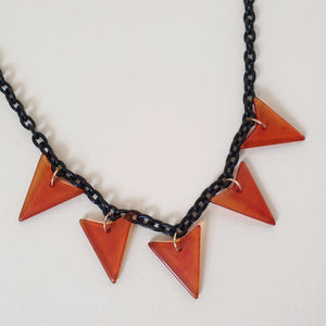 Ingrid Chevron Necklace - Rusty Tortie *SALE!* - Bow & Crossbones LTD