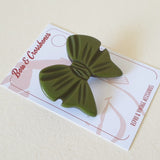 Josephine Bow Brooch - Green - Bow & Crossbones LTD