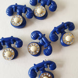 Novelty Telephone Brooch - Royal Blue *2nds Quality* - Bow & Crossbones LTD