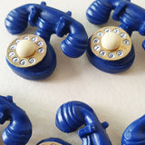 Novelty Telephone Brooch - Royal Blue *2nds Quality* - Bow & Crossbones LTD