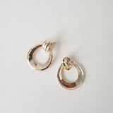 Retro Vintage Knocker Hoop Earrings - Gold - Bow & Crossbones LTD