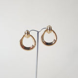 Retro Vintage Knocker Hoop Earrings - Gold - Bow & Crossbones LTD