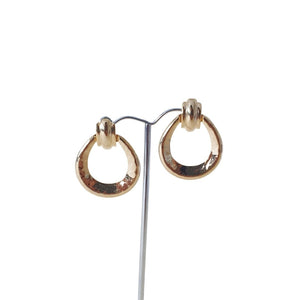 Retro Vintage Knocker Hoop Earrings - Gold - Bow & Crossbones LTD