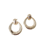 Retro Vintage Knocker Hoop Earrings - Gold - Bow & Crossbones LTD