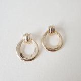 Retro Vintage Knocker Hoop Earrings - Gold - Bow & Crossbones LTD