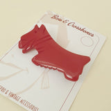 Seth The Carved Scottie Dog Brooch - Red * SALE!* - Bow & Crossbones LTD