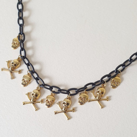 Skully Necklace - More colours! - Bow & Crossbones LTD