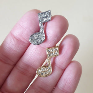 Small Retro Vintage Musical Notes Brooch - More Colours - Bow & Crossbones LTD