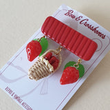 Strawberry Basket Brooch - Bow & Crossbones LTD