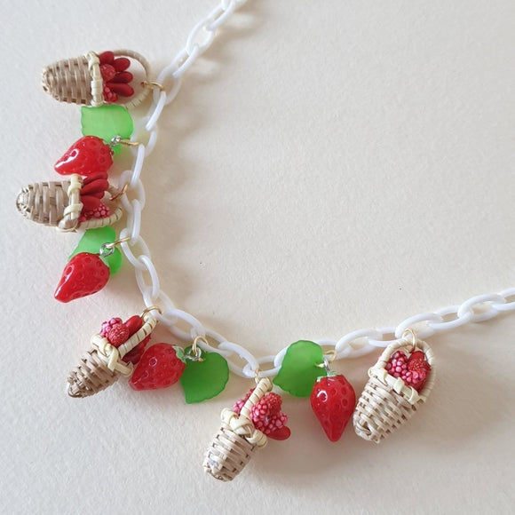 Strawberry Basket Necklace - Bow & Crossbones LTD