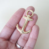 True Vintage Anchor Brooch - Gold - Bow & Crossbones LTD