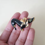 True Vintage Dachshund Brooch - Bow & Crossbones LTD