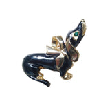 True Vintage Dachshund Brooch - Bow & Crossbones LTD