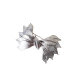 True Vintage Sculpted Leaf Bow Brooch - Silver - Bow & Crossbones LTD